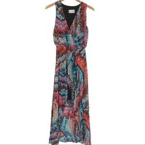 Joseph Ribkoff multicolored hi low dress